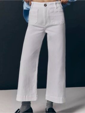 Maeve White Cropped Denim Jeans | Size 31